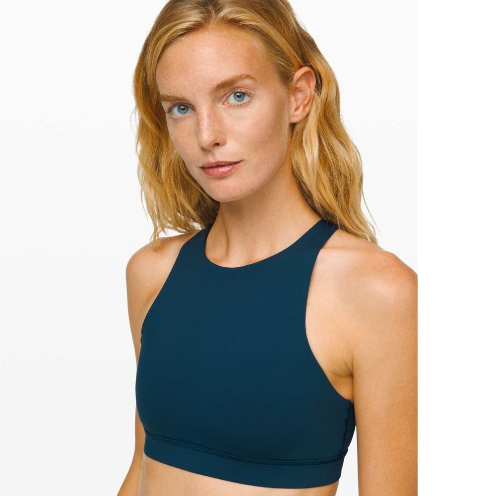 Lululemon Energy Bra High Neck / Size 4 / Night Diver Strappy B-D Run Yoga